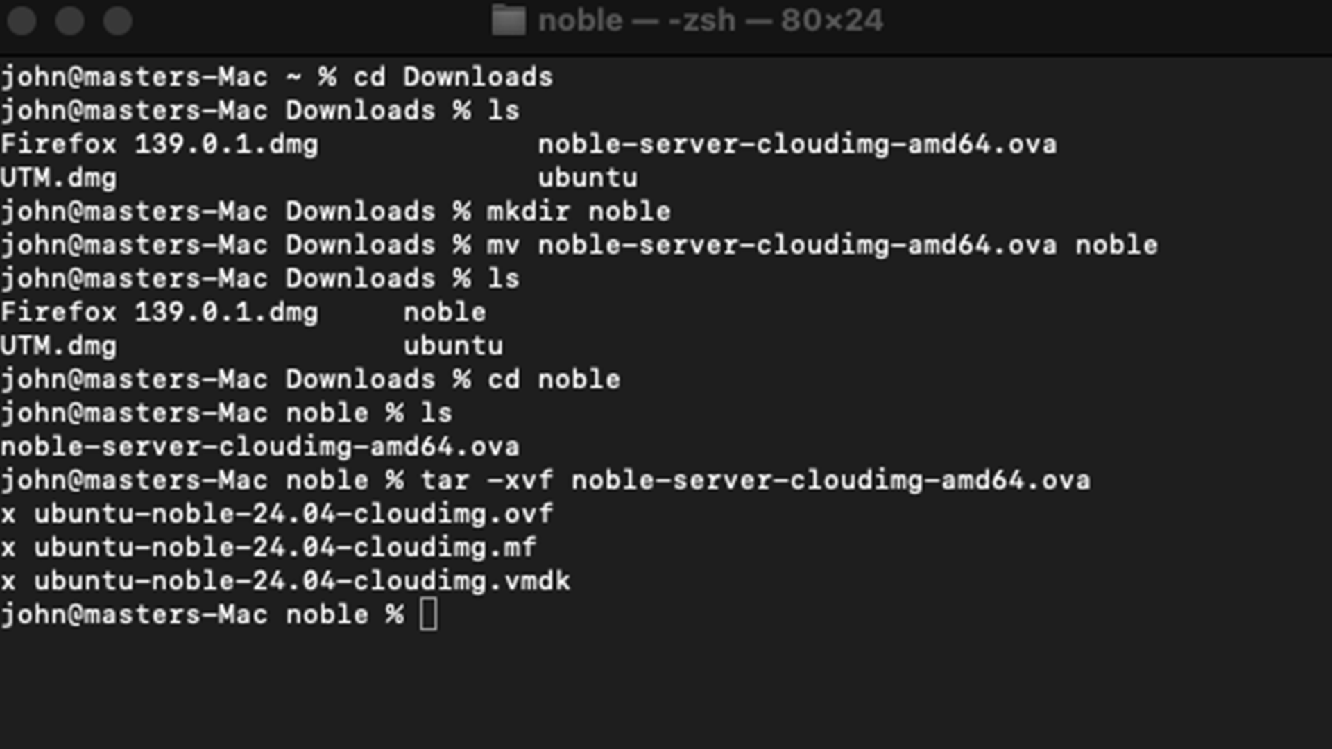 Terminal showing qemu-img conversion command